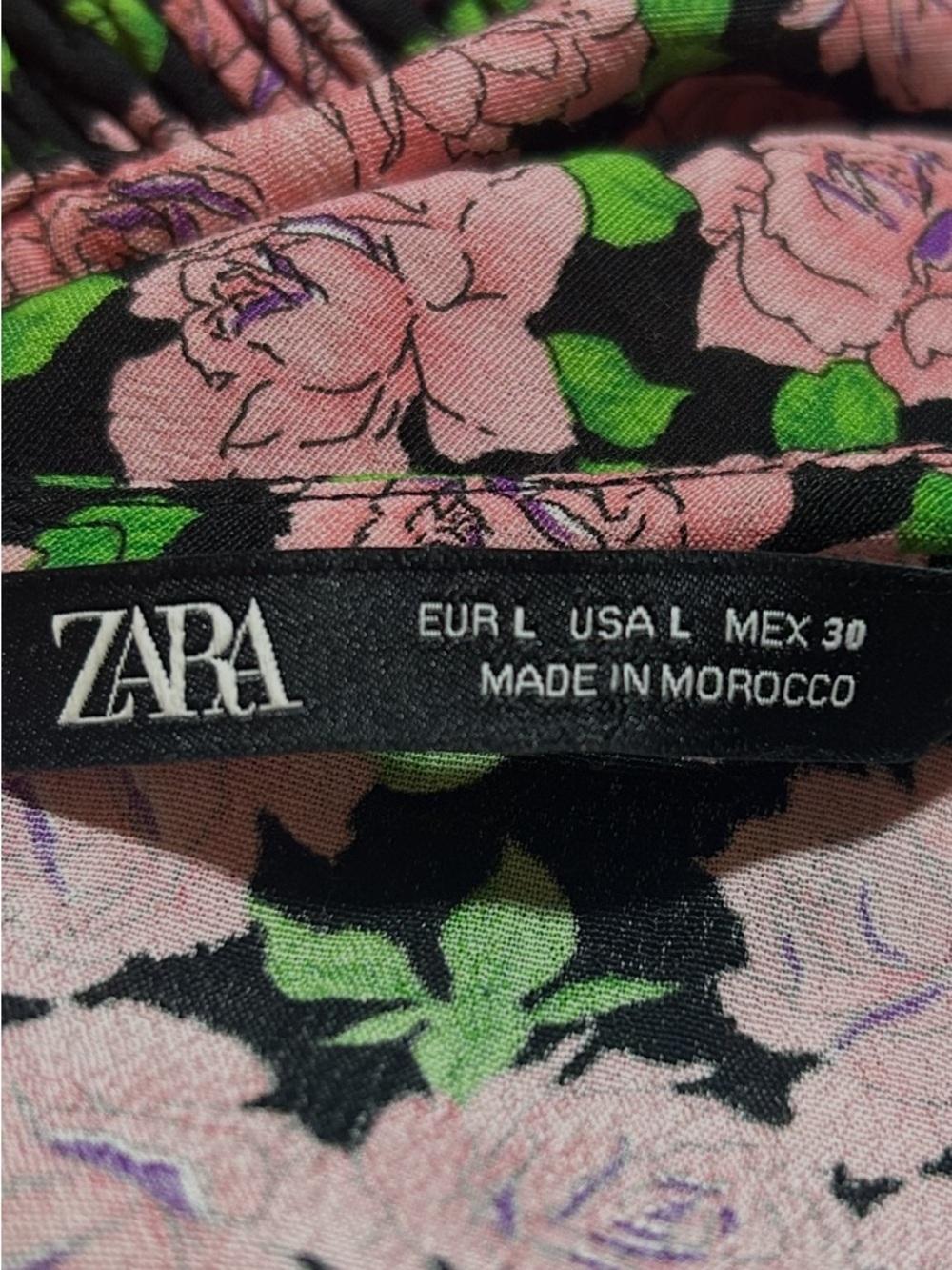 Zara Women’s Long Sleeve Floral Smocked Mini Dress Size Large - Picture 10 of 11